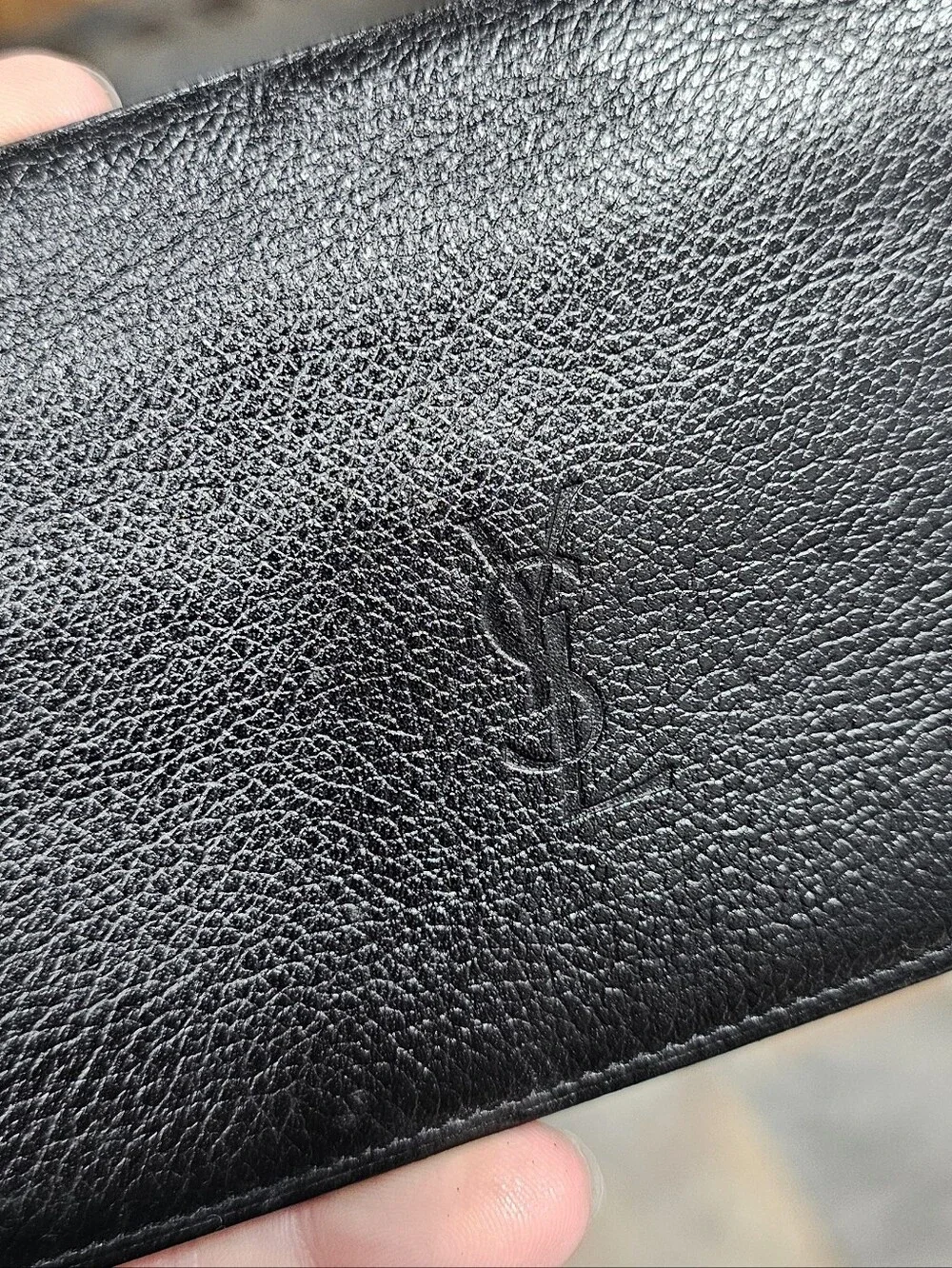 Yves Saint Laurent Black Leather Continental Wallet with Gold Corner Accents - Picture 3 of 16